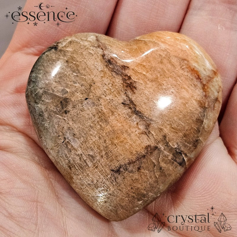 Peach Moonstone Heart