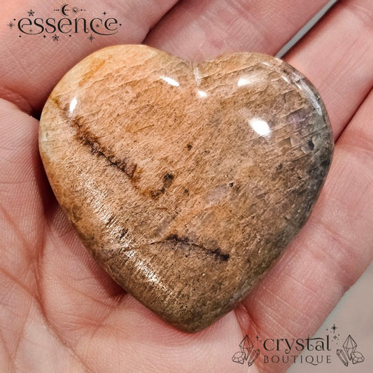 Peach Moonstone Heart