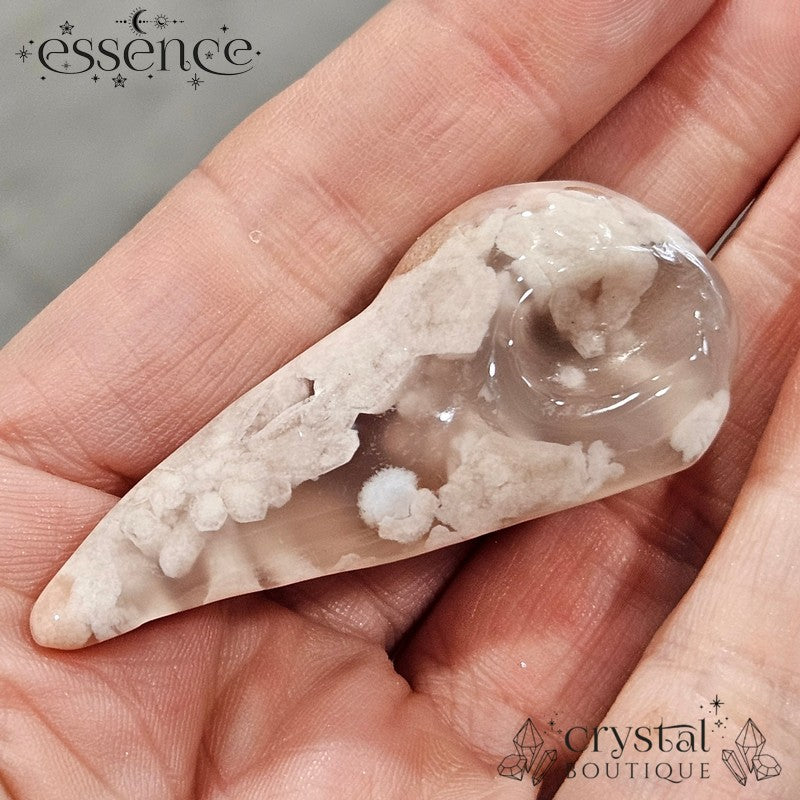 Flower Agate Raven Skull 24g