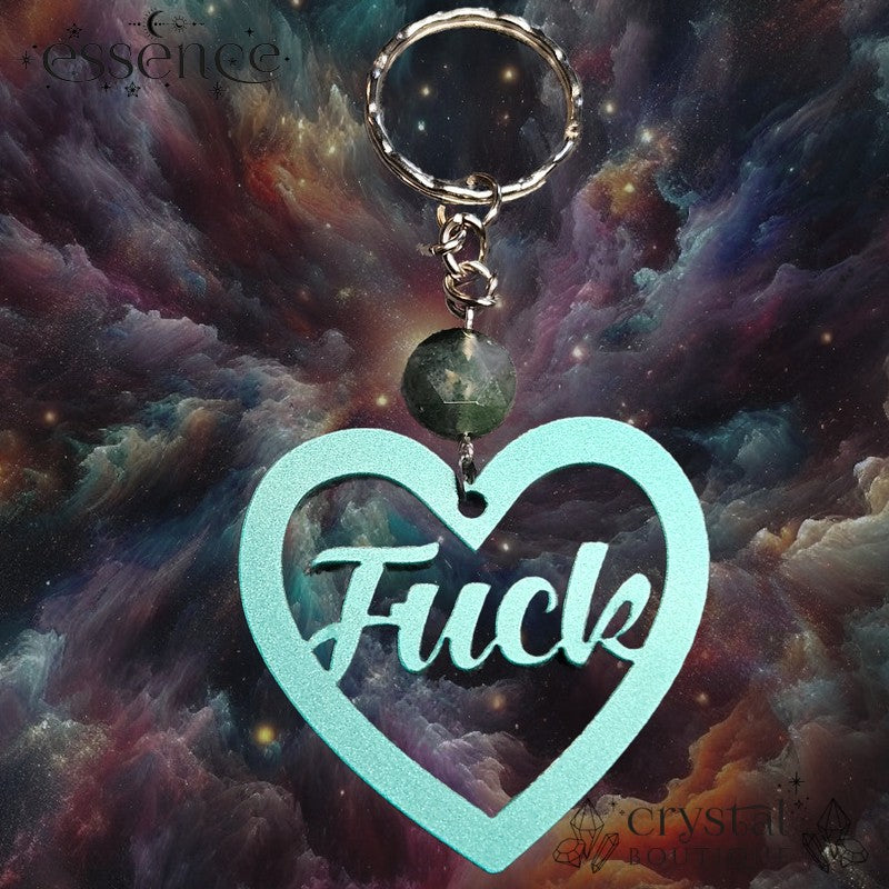 Moss Agate F**k keyring