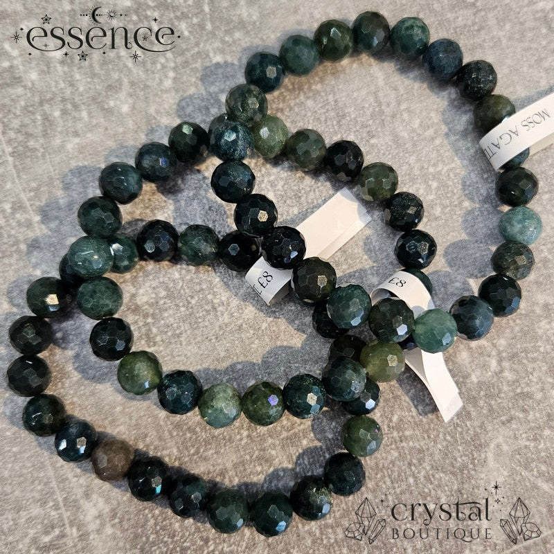 Moss Agate Faceted Bracelet