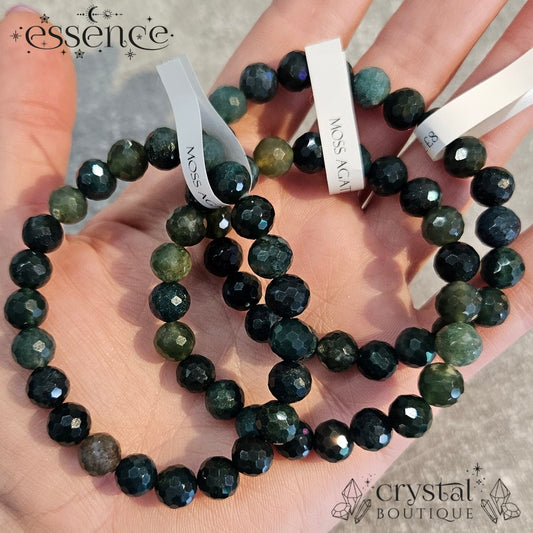 Moss Agate Faceted Bracelet