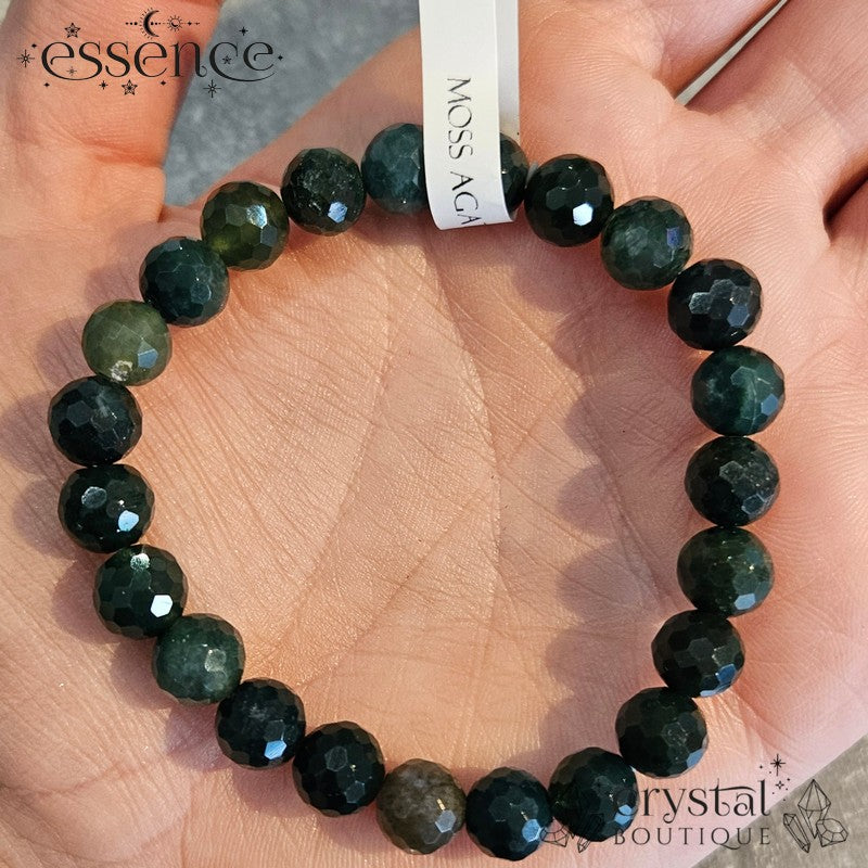 Moss Agate Faceted Bracelet