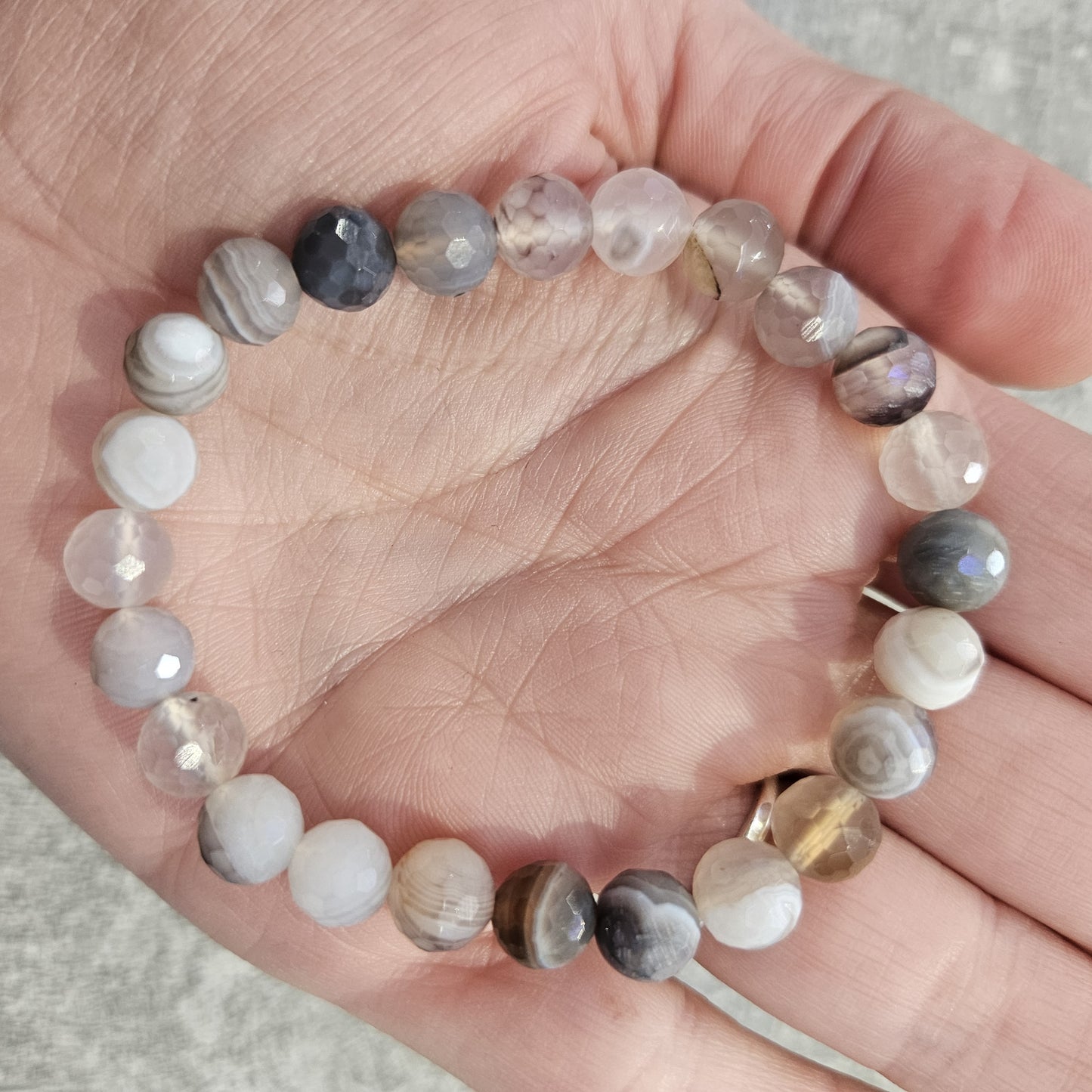 Botswana Agate Quartz Faceted Bracelet