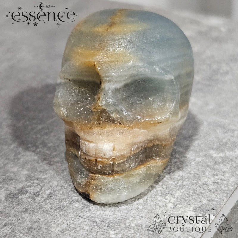 Blue Banded Calcite Skull