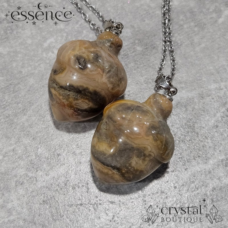 Crazy Lace Agate Acorn Necklace