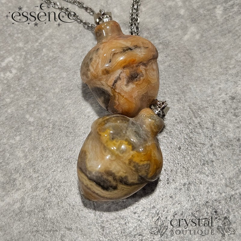 Crazy Lace Agate Acorn Necklace