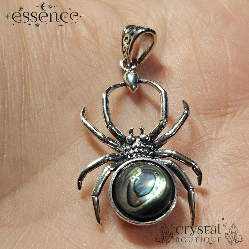 S925 Abalone Shell Spider Pendant