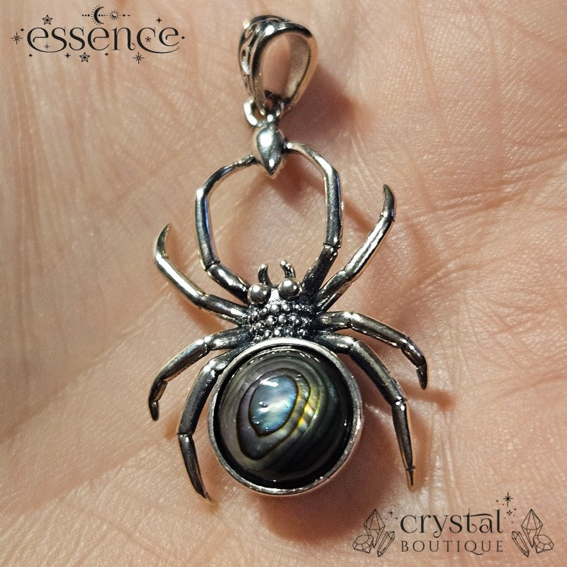 S925 Abalone Shell Spider Pendant