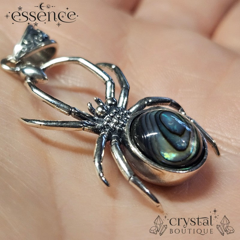 S925 Abalone Shell Spider Pendant