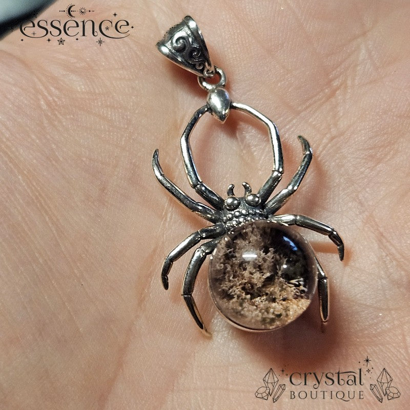 S925 Garden Quartz Spider Pendant