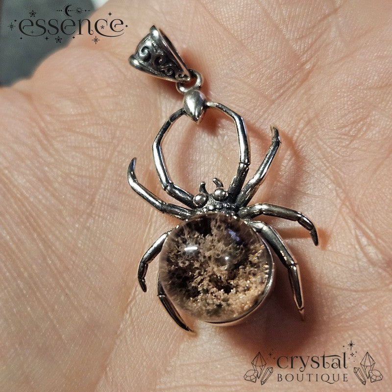 S925 Garden Quartz Spider Pendant