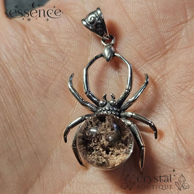 S925 Garden Quartz Spider Pendant