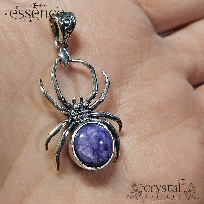 S925 Charoite Spider Pendant