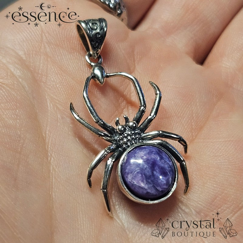 S925 Charoite Spider Pendant