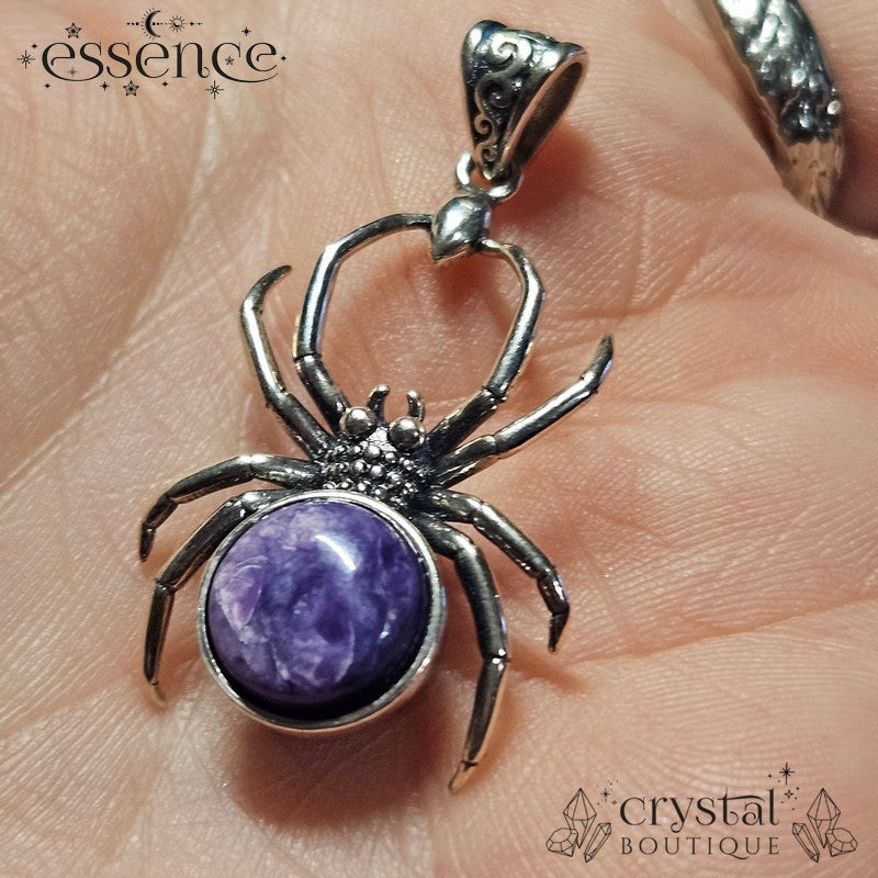 S925 Charoite Spider Pendant