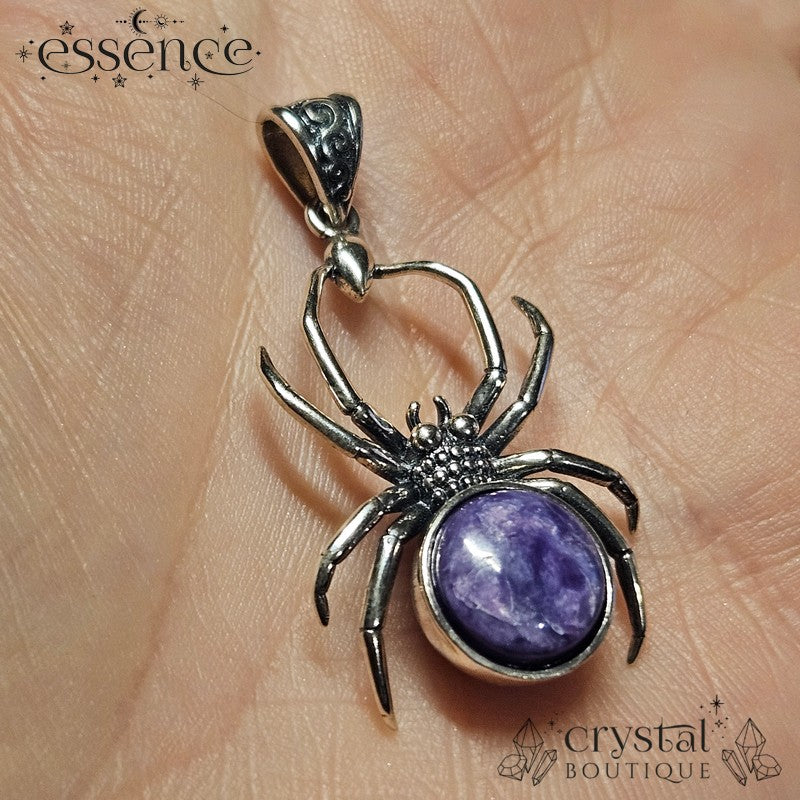 S925 Charoite Spider Pendant