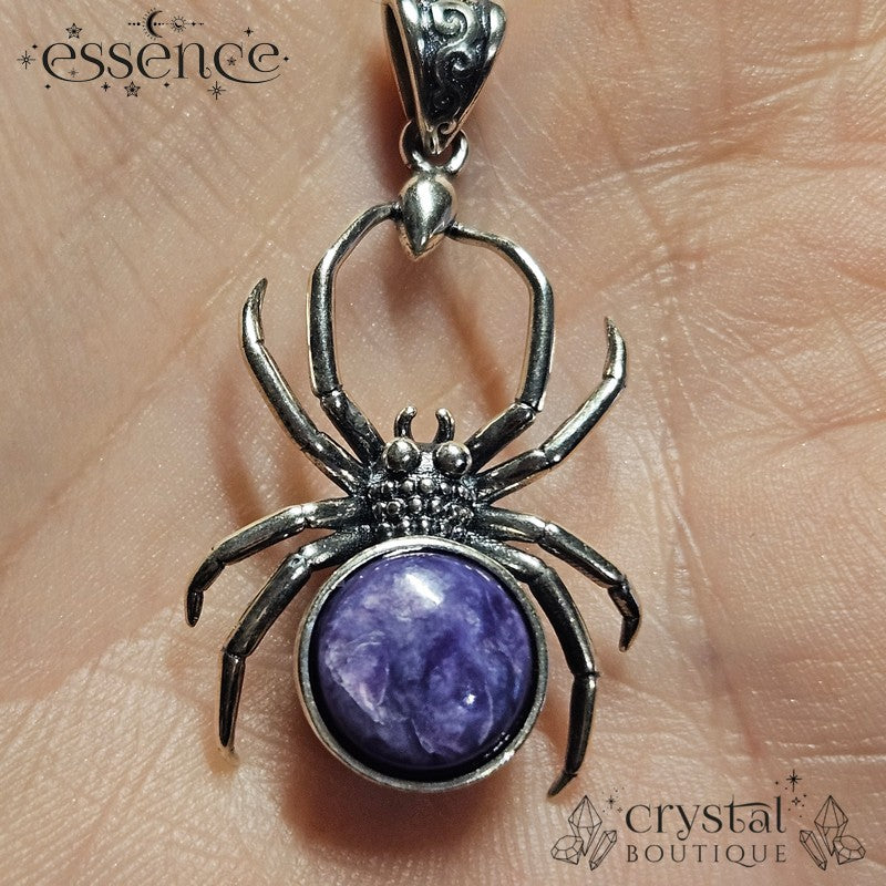 S925 Charoite Spider Pendant