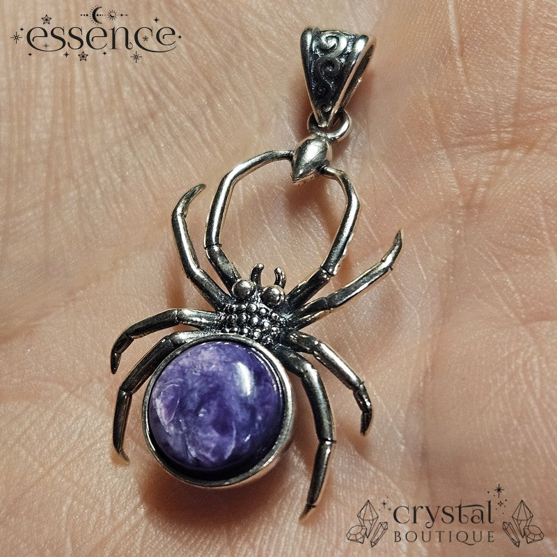 S925 Charoite Spider Pendant