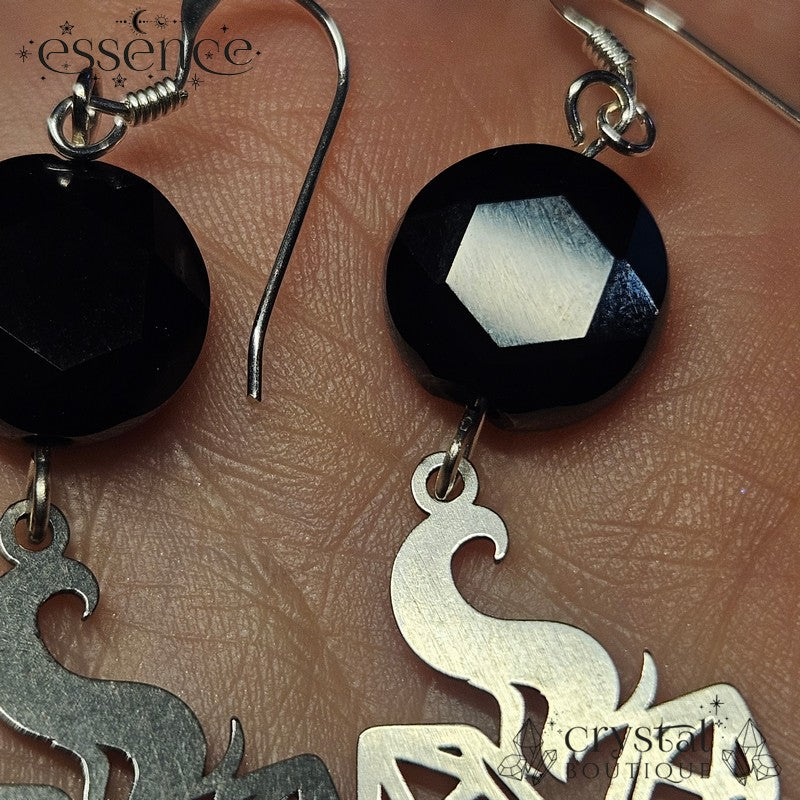 Black Onyx Cauldron Earrings