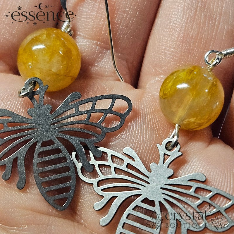 Golden Healer Bumblebee Earrings