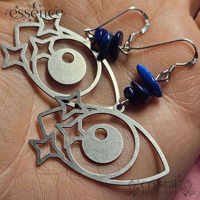 Lapis Lazuli Eye Earrings