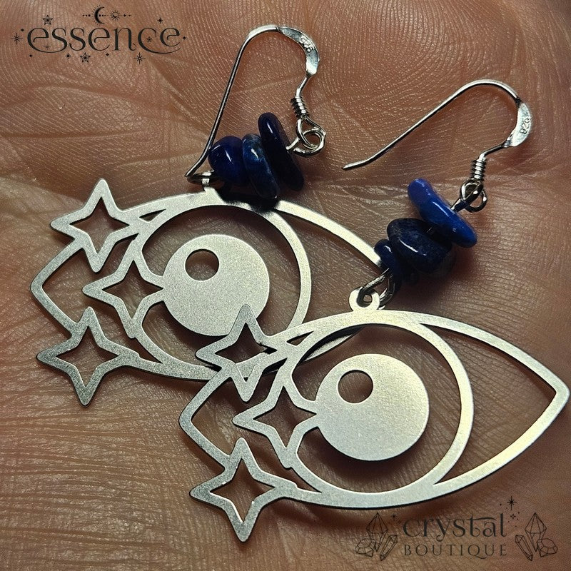 Lapis Lazuli Eye Earrings