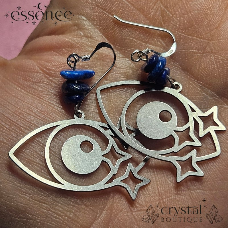 Lapis Lazuli Eye Earrings