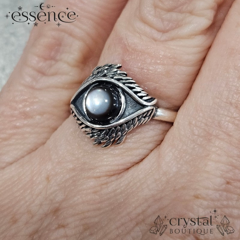 Black Shell Eye Adjustable S925 ring