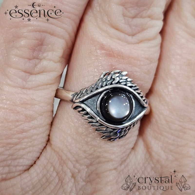 Black Shell Eye Adjustable S925 ring