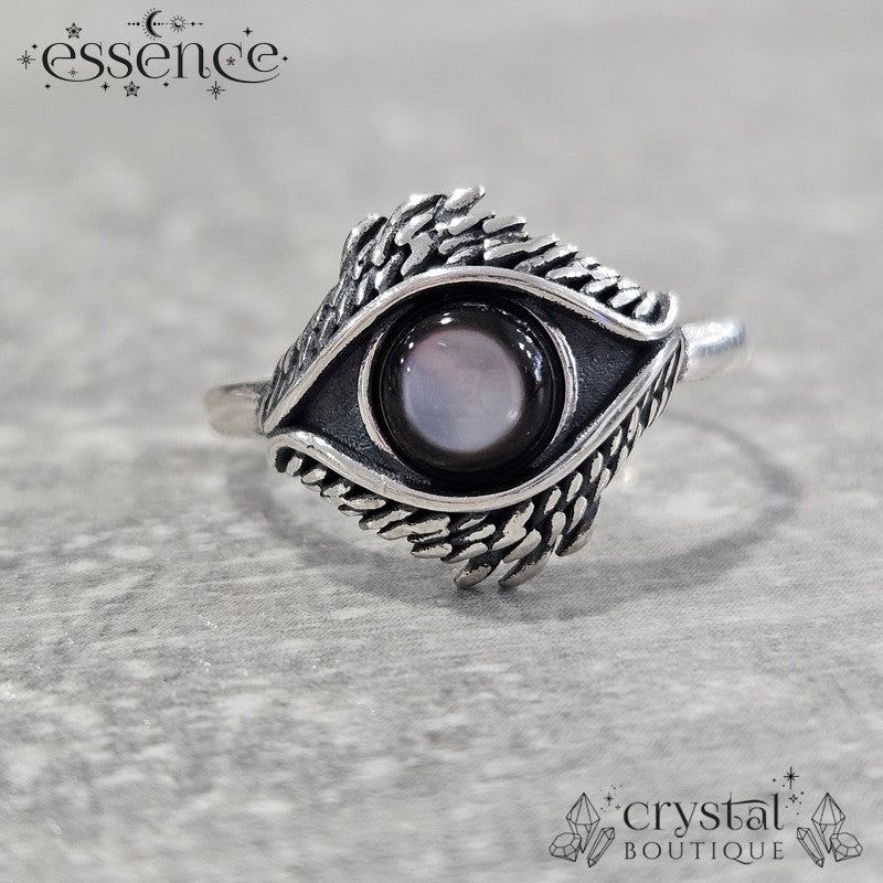 Black Shell Eye Adjustable S925 ring