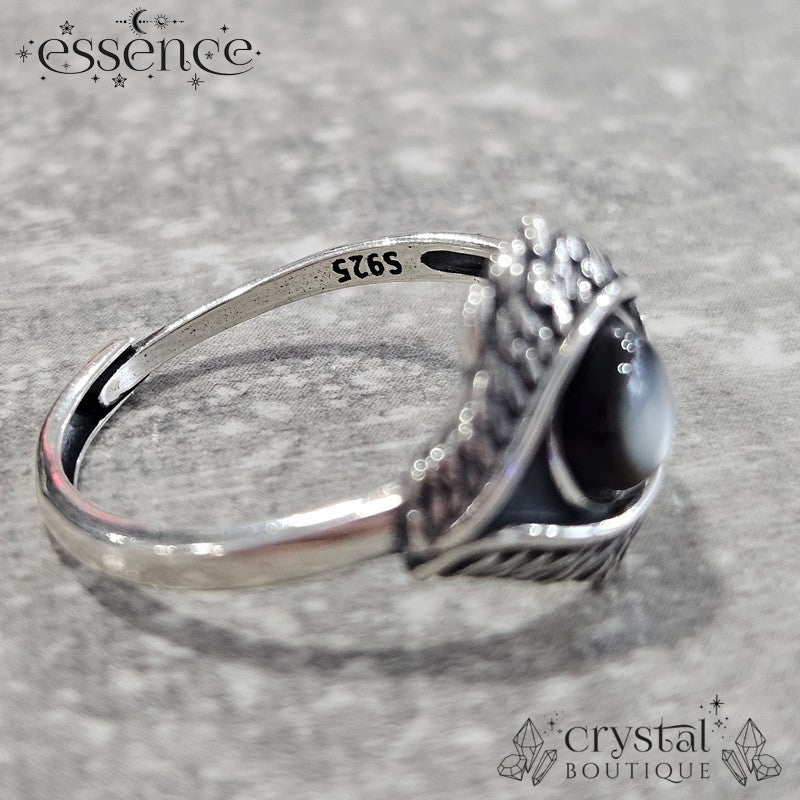 Black Shell Eye Adjustable S925 ring