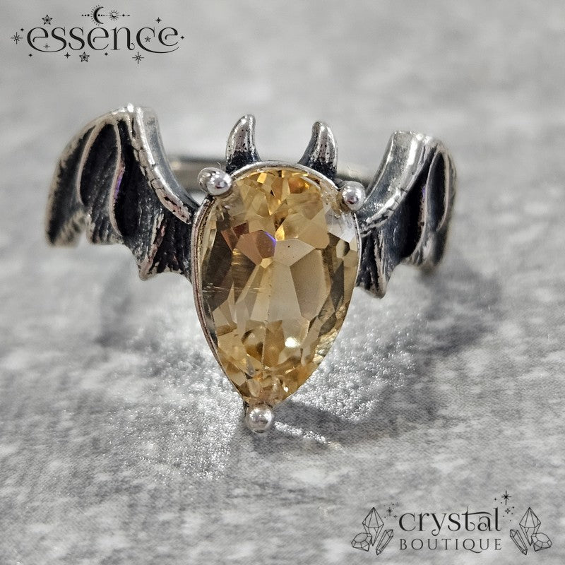 Faceted Citrine Bat Adjustable S925 ring