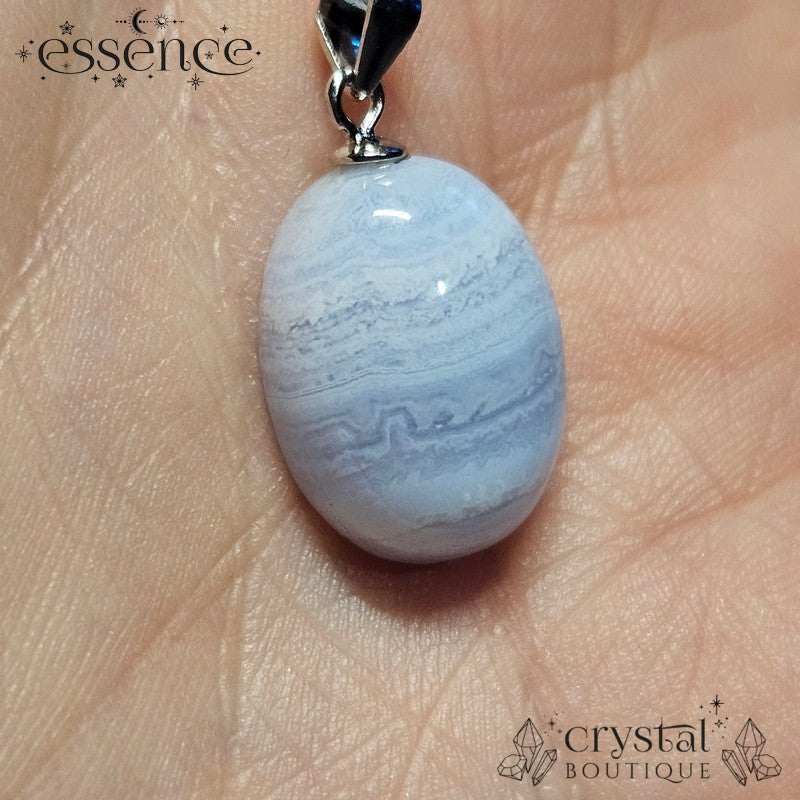 Blue Lace Agate Pendant & S925 Chain