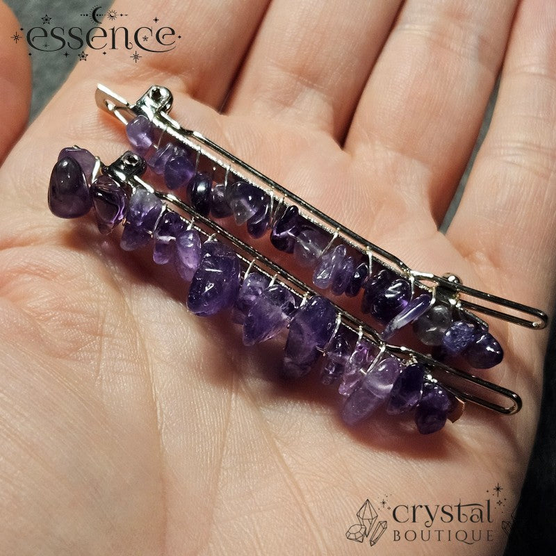 Amethyst Hair Clips