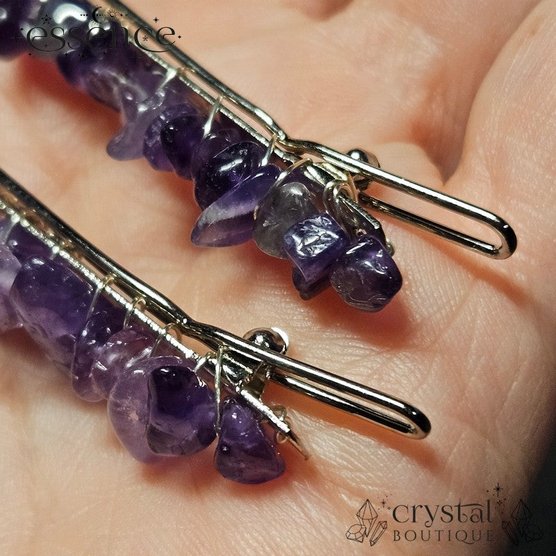 Amethyst Hair Clips