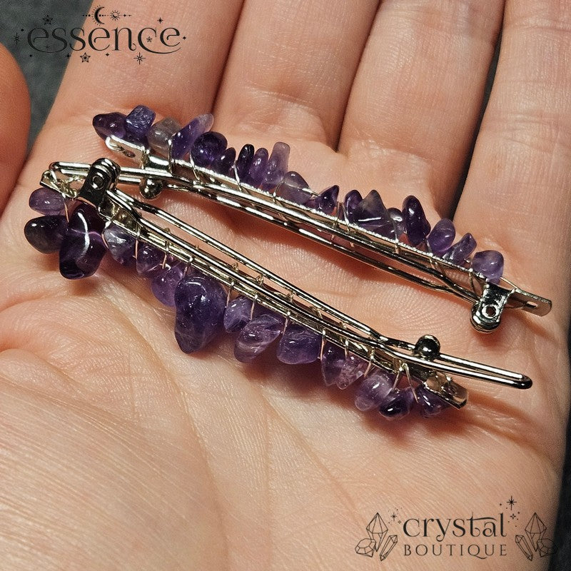 Amethyst Hair Clips