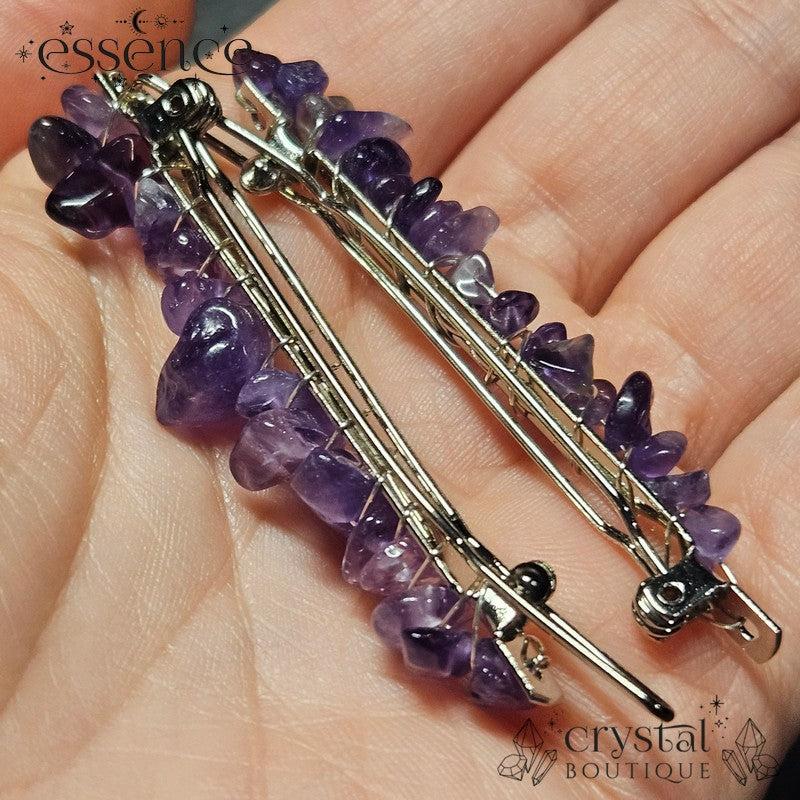 Amethyst Hair Clips