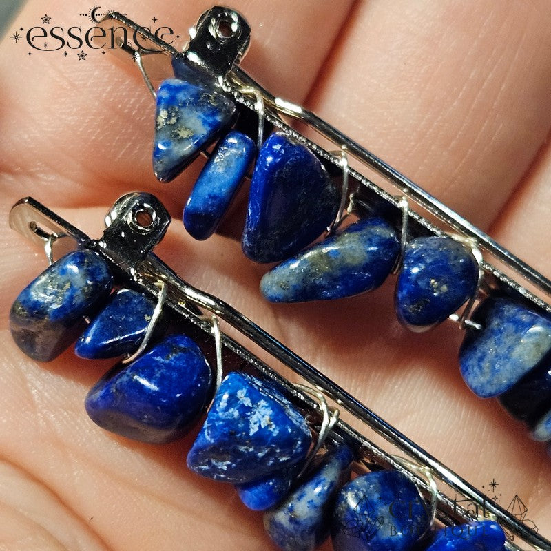 Lapis Lazuli Chip Hair Clips