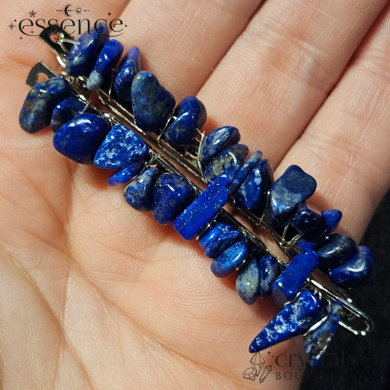 Lapis Lazuli Chip Hair Clips