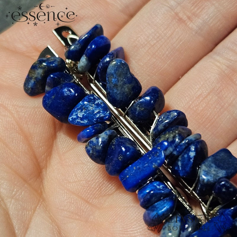 Lapis Lazuli Chip Hair Clips