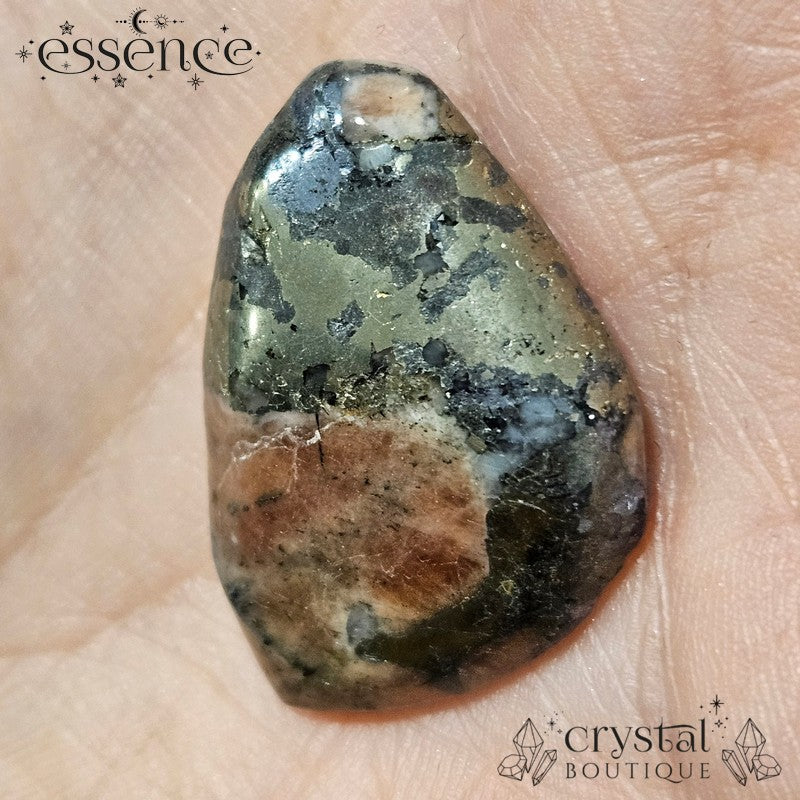 Triplite, Wagnerite & Pyrite Tumbled Stone