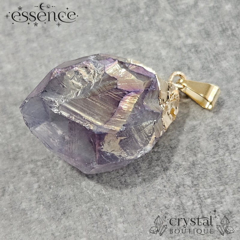 Aura Amethyst Point Pendant Gold Electroplated