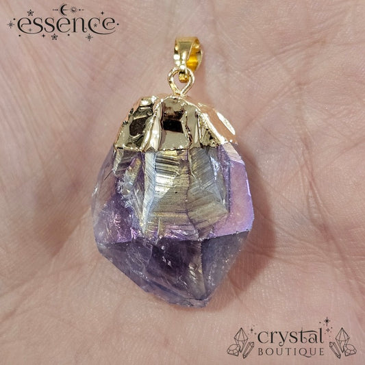 Aura Amethyst Point Pendant Gold Electroplated