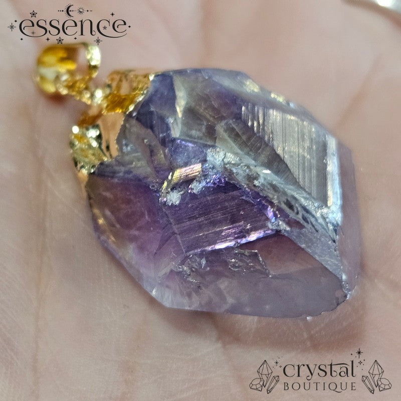 Aura Amethyst Point Pendant Gold Electroplated