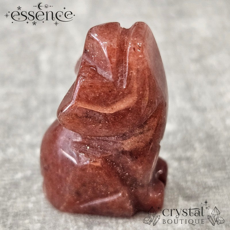 Red Aventurine Howling Wolf