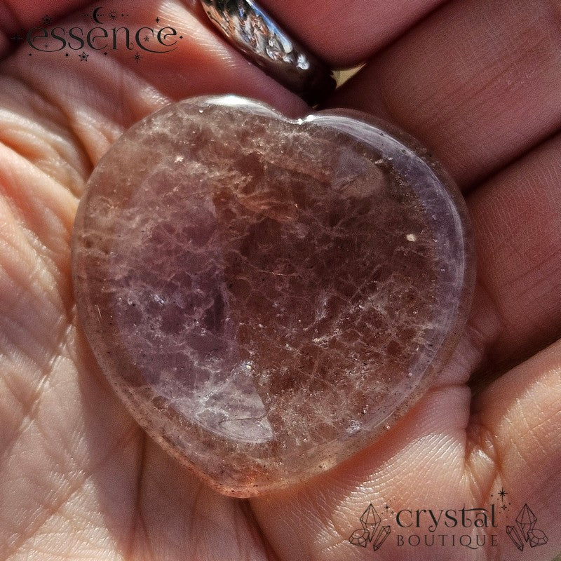 Strawberry Quartz Heart-Shaped Worry Stone