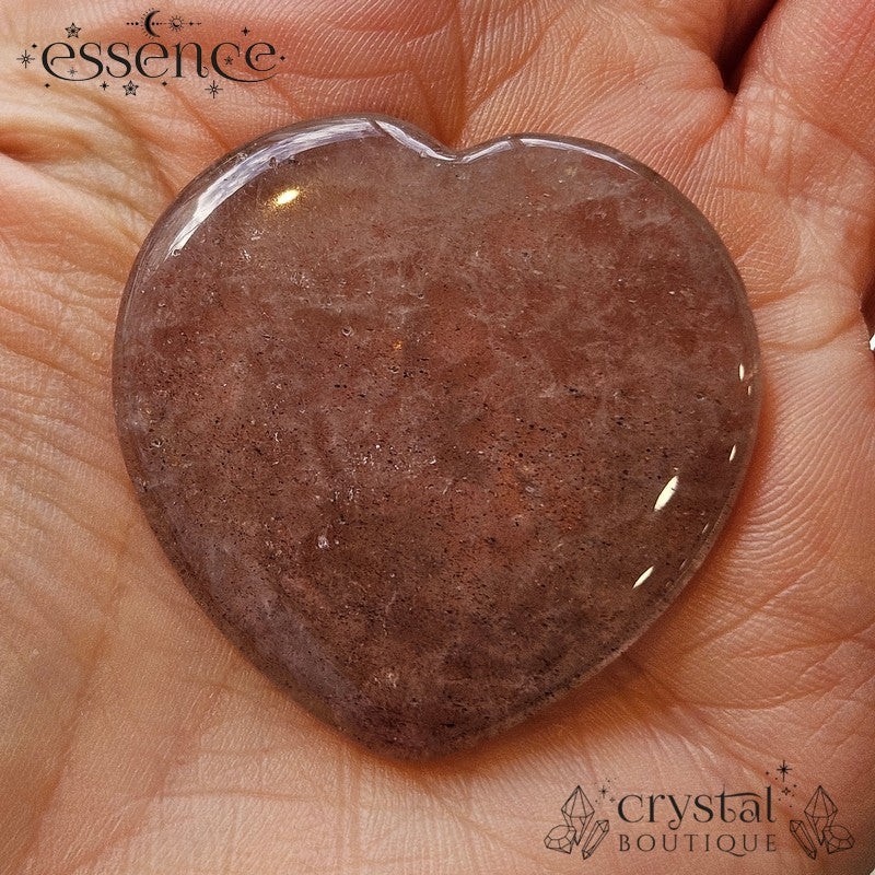 Strawberry Quartz Heart-Shaped Worry Stone