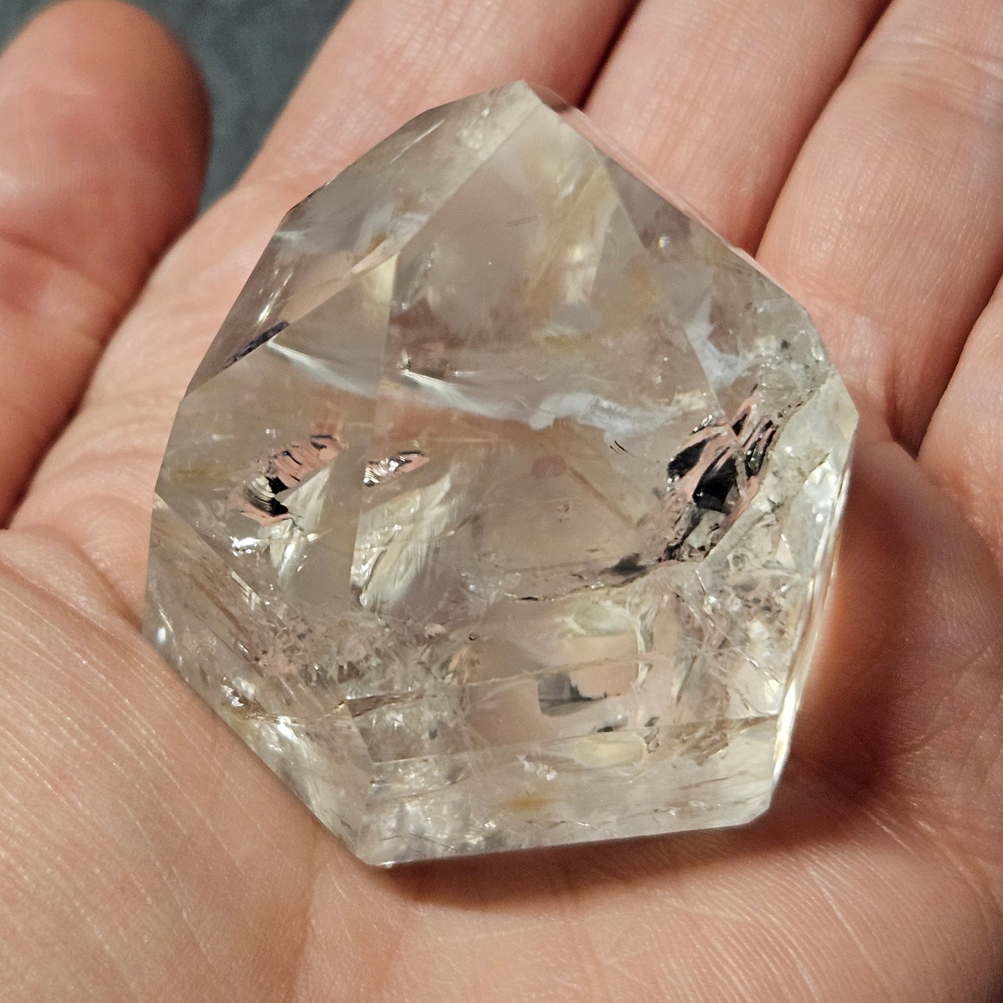 Brazilian Clear Quartz Free Form / point with Tourmaline & Rutile