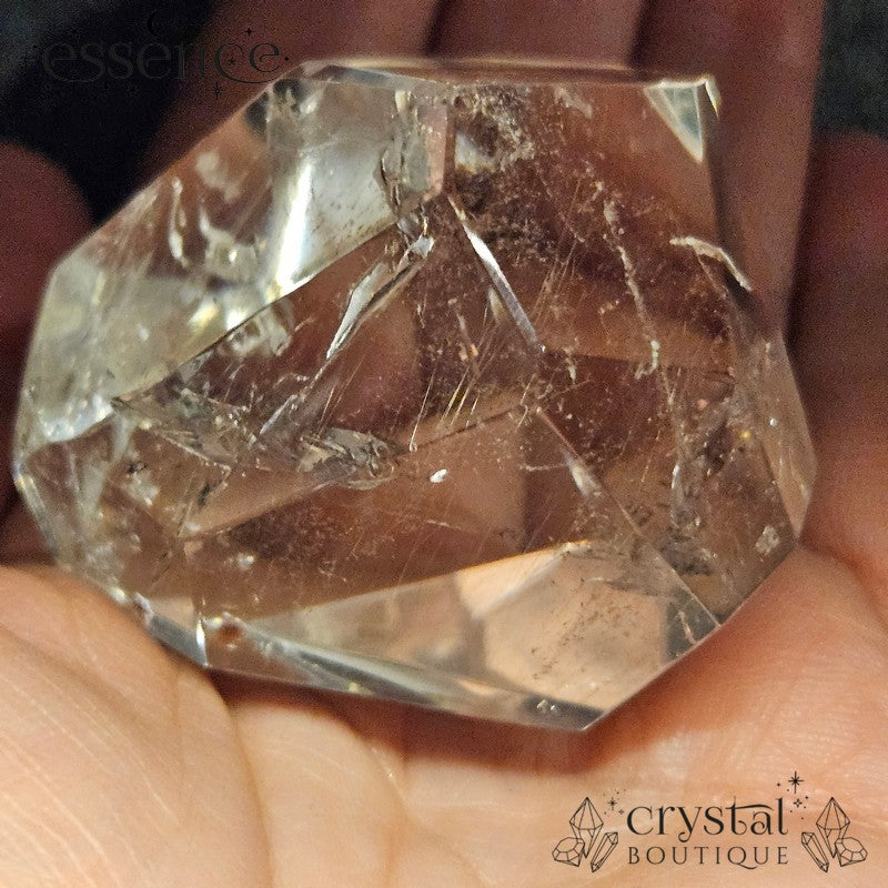 Clear Quartz Free Form with Silver Angel Hair (Silver Rutile)